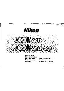 Nikon Zoom 200 manual. Camera Instructions.